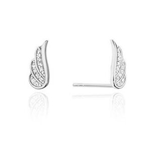 NUBIS® Diamantové náušnice křídla, bílé zlato a brilianty - CK-002-WG