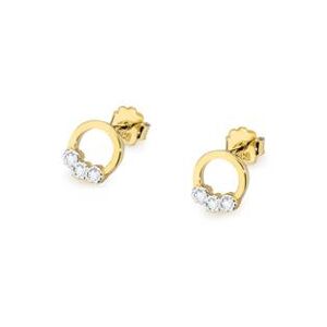 NUBIS® Diamantové náušnice kolečka, žluté zlato a brilianty - CK-020-YG