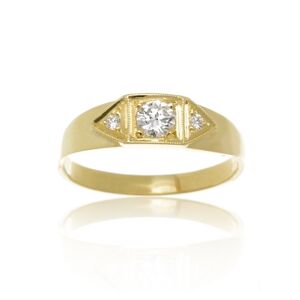 Dámský prsten ze žlutého zlata s diamanty BP0065 + DÁREK ZDARMA