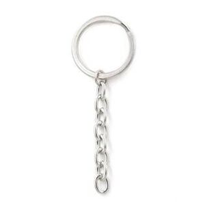 Šperky4U Ocelový kroužek na klíče se řetízkem - OPT1059