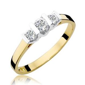 NUBIS® Zlatý zásnubní prsten s diamanty - W-338GW
