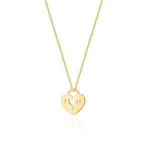 NUBIS® Diamantový náhrdelník srdíčko, žluté zlato a briliant - C-011-YG