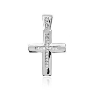 NUBIS® Diamantový přívěšek křížek, bílé zlato a brilianty - K-002-WG