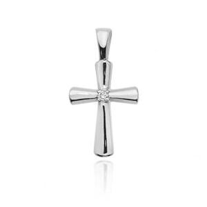 NUBIS® Diamantový přívěšek křížek, bílé zlato a brilianty - K-003-WG