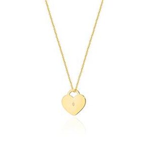 NUBIS® Diamantový náhrdelník srdíčko, žluté zlato a briliant - C-015-YG