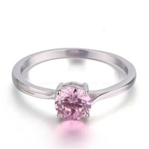 NUBIS® Stříbrný prsten s růžovým zirkonem - velikost 52 - NB-5075-52
