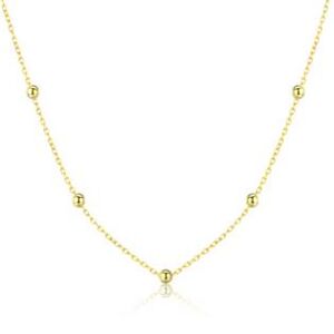 NUBIS® Zlacený stříbrný náhrdelník s drobnými kuličkami, délka 55 cm - NB-2095GD-55