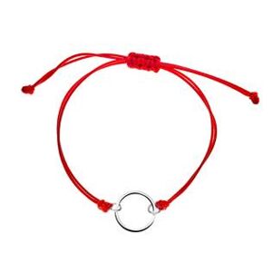 Šperky4U Červený textilní náramek s kroužkem - ON002R