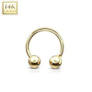 Šperky4U Zlatý piercing - podkova, Au 585/1000 - ZL01111-1610-YG