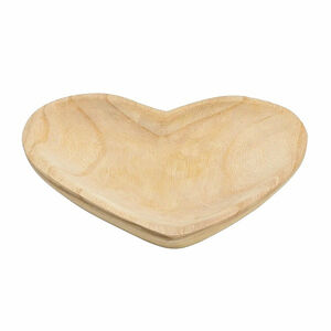 Dekorativní podnos Srdce ze dřeva 24 cm - cca 24 x 26 cm