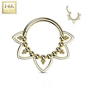 Šperky4U Zlatý piercing - segment kruh, Au 585/1000 - ZL01230-YG