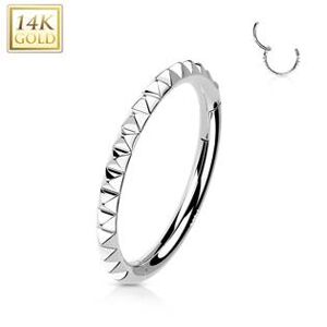 Šperky4U Zlatý piercing - segment kruh, Au 585/1000 - ZL01232-WG-1210