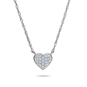 Dámský náhrdelník z bílého zlata se srdíčkem s diamanty L'Amour Diamonds JP6047W 45 cm + DÁREK ZDARMA