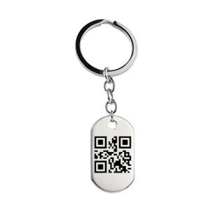 Šperky4U Ocelový přívěšek na klíče - destička s rytinou QR kódu - OPT1009-QR