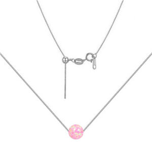 NUBIS® Stříbrný náhrdelník s opálem - kulička 6 mm - NBS01-OP08