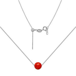 NUBIS® Stříbrný náhrdelník s opálem - kulička 6 mm - NBS01-OP45