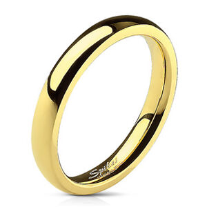 Šperky4U Ocelový prsten pozlacený, š. 3 mm - velikost 52 - OPR1495-3-52