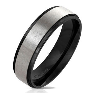 Šperky4U Černý ocelový prsten - velikost 67 - OPR0076-6-67