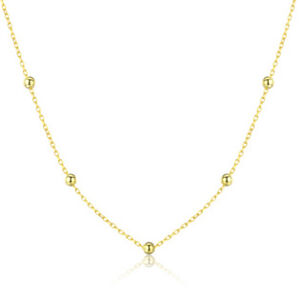 NUBIS® Zlacený stříbrný náhrdelník s kuličkami - NB-2275-GD