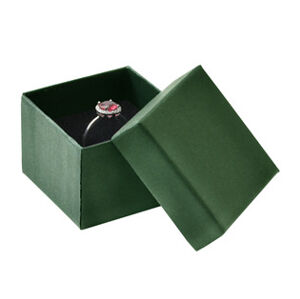 Šperky4U Zelená dárková krabička na prsten/náušnice - KR0451