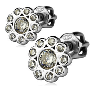 Šperky4U Stříbrné náušnice šroubovací - kytičky - ZB53347