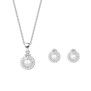 NUBIS® Stříbrná souprava šperků s perlou - NB-9034