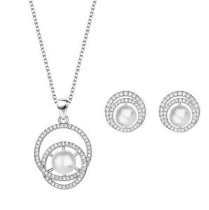 NUBIS® Stříbrná souprava šperků s perlou - NB-9036