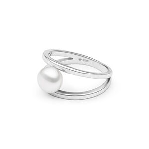 GAURA Stříbrný prsten s bílou perlou - velikost 56 - GA4014W-56