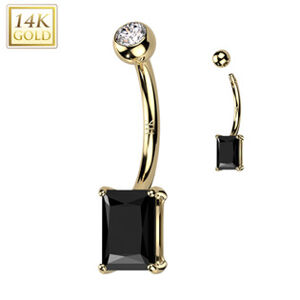 Šperky4U Zlatý piercing do pupíku Au 585/1000 - ZL01254-YG