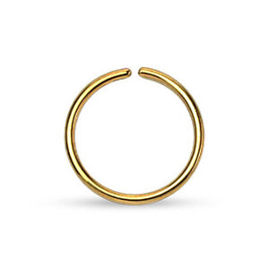 Šperky4U Piercing do nosu - kruh zlacený - N0003-0806