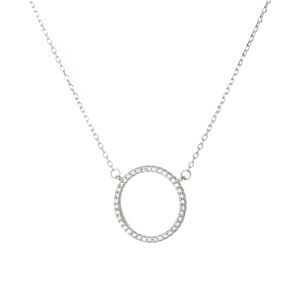 Dámský stříbrný náhrdelník s čirými zirkony SVLN0043XH2BI45