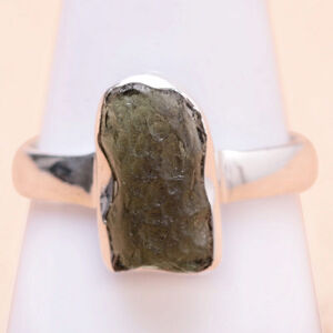 Vltavín prsten stříbro Ag 925 R122 - 61 mm (US 9,5), 3,8 g