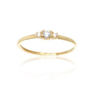 Dámský prsten ze žlutého zlata s čirými zirkony PR0652F + DÁREK ZDARMA