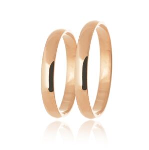 Snubní prsteny z růžového zlata půlkulaté hladké SNUB0139B + DÁREK ZDARMA