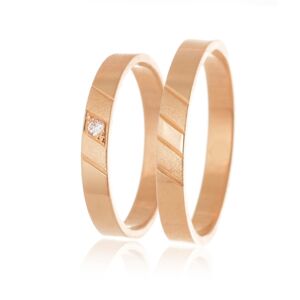 Snubní prsteny z růžového zlata SNUB0142R + DÁREK ZDARMA
