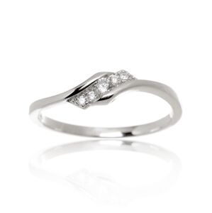 Stříbrný prsten s čirými zirkony STRP0557F