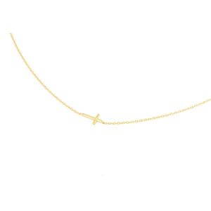 Dámský náhrdelník ze žlutého zlata s křížkem ZLNAH163F 42-45 cm + DÁREK ZDARMA