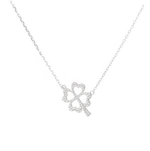 Dámský stříbrný náhrdelník se čtyřlístkem STNAH210F