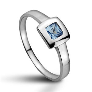 Šperky4U Stříbrný prsten s akvamarínem, vel. 49 - velikost 49 - CS2008-49