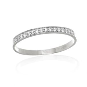 Dámský prsten z bílého zlata se zirkony PR0563BF + DÁREK ZDARMA