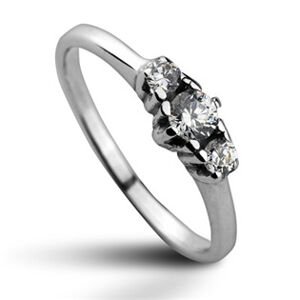 Šperky4U Stříbrný prsten se 3mi zirkony, vel. 54 - velikost 54 - CS2004-54