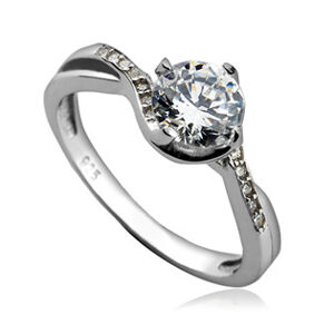 Šperky4U Stříbrný prsten se zirkony vel. 51 - velikost 51 - ZB82983-51
