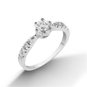 Šperky4U Stříbrný prsten se zirkony, vel. 58 - velikost 58 - CS2035-58