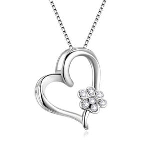 Šperky4U Stříbrný náhrdelník srdíčko s tlapkou - ZB87330-CR