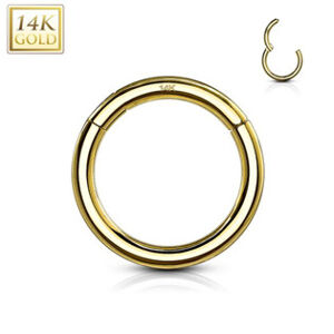 Šperky4U Zlatý piercing - segment kruh, Au 585/1000 - ZL01262-YG-1006