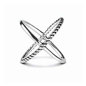 Šperky4U Stříbrný prsten překřížený - velikost 55 - ZB82513-55