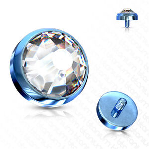 Šperky4U Modrý microdermal piercing - ozdobná část - MD012B-04