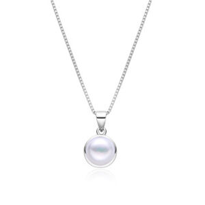 NUBIS® Stříbrný náhrdelník s přírodní perlou - NB-2300