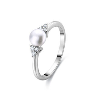 NUBIS® Stříbrný prsten s perlou - velikost 52 - NB-5535-52