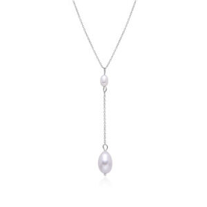 NUBIS® Stříbrný náhrdelník s přírodními perlami - NB-2302